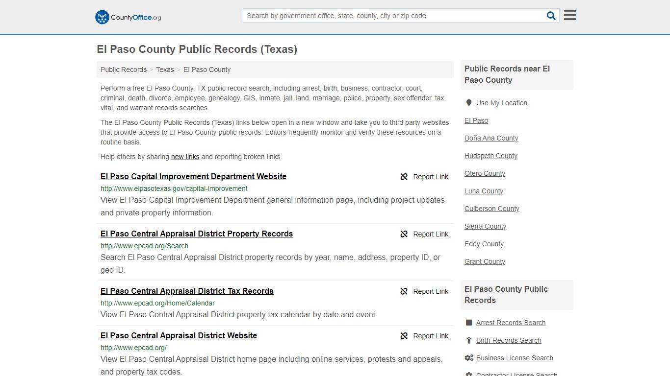 Public Records - El Paso County, TX (Business, Criminal ...